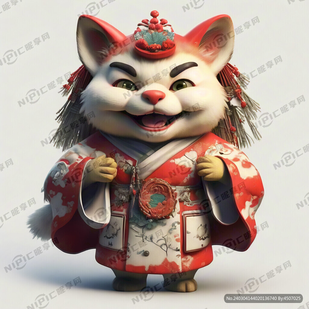 日式招财猫 女性 哈哈笑 可爱