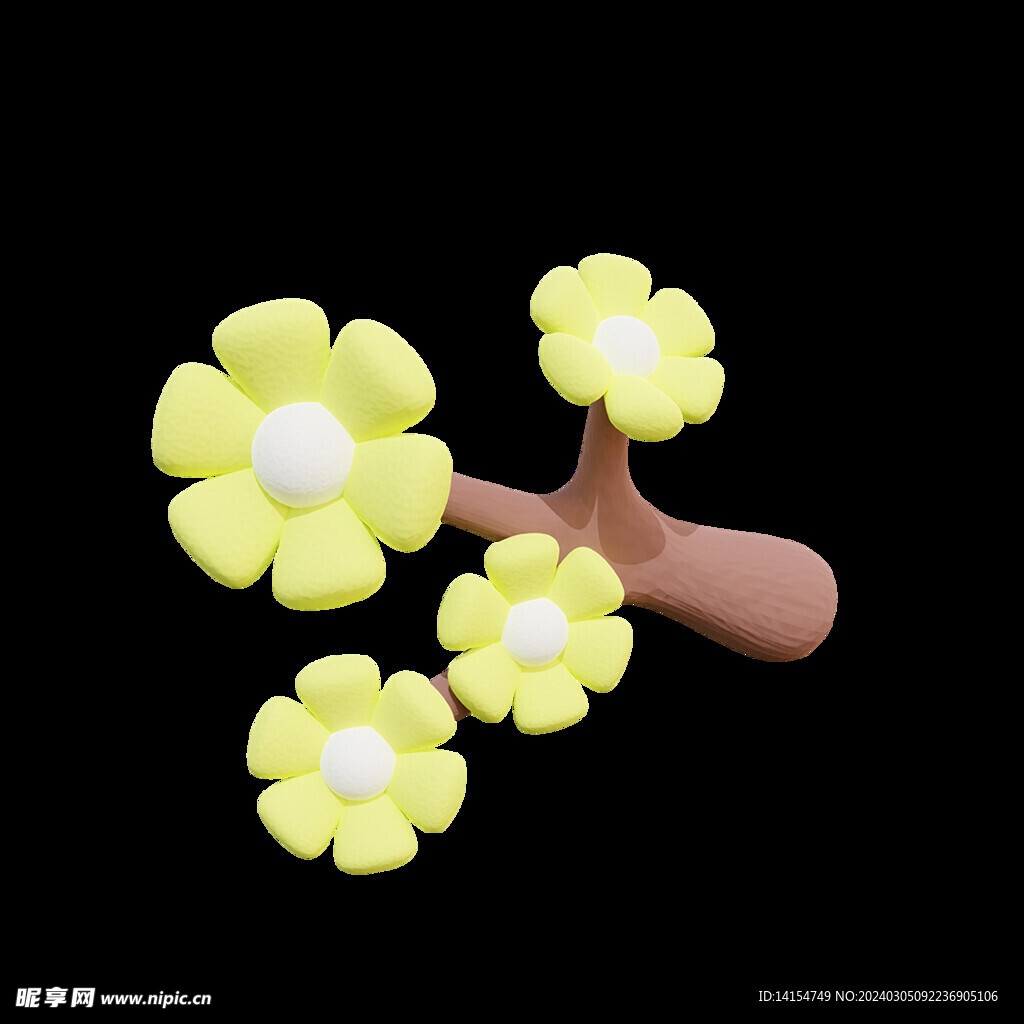 3d立体玫瑰黏土花模型