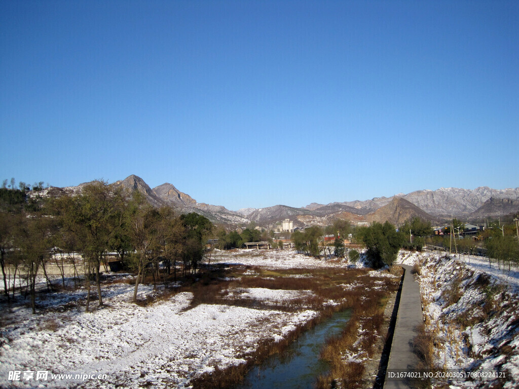 雪中大石河河床