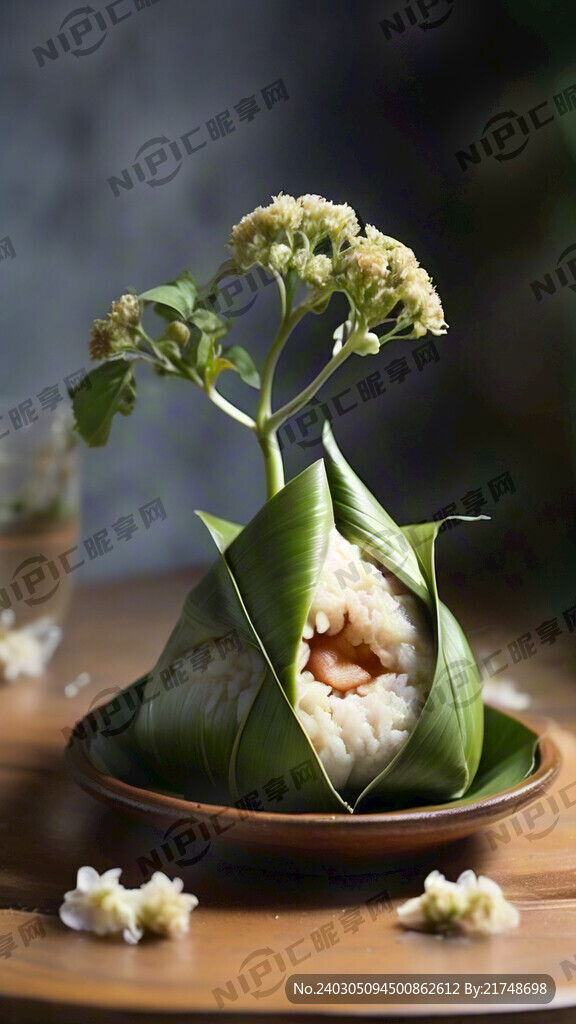 发芽的粽子和盛开的花朵