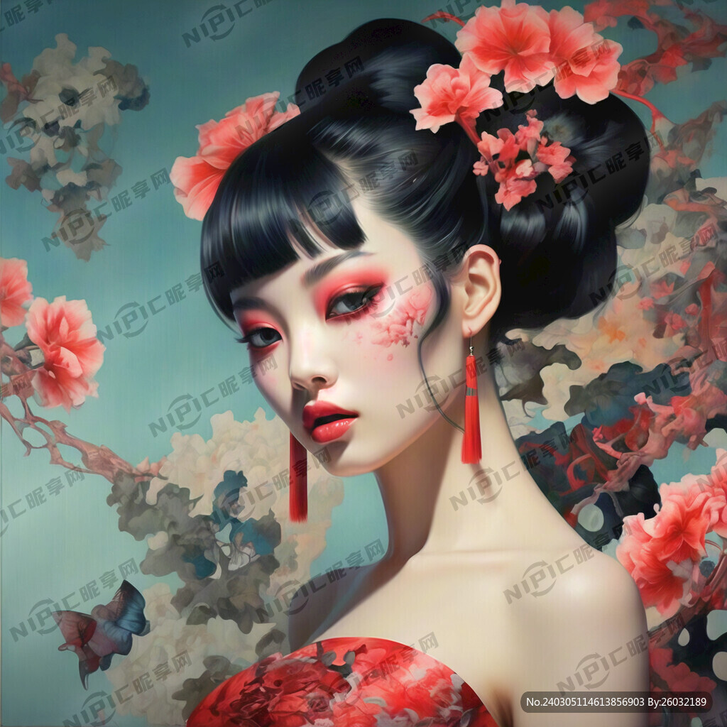 美容 美女模特 海报 高级