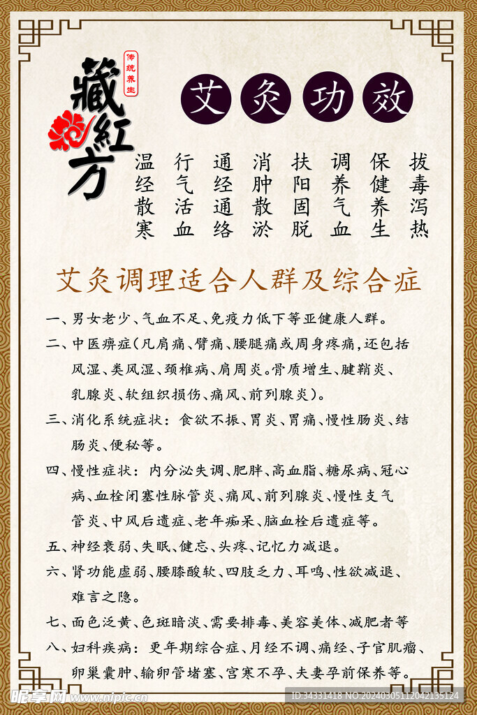 藏红方艾灸养生文化中医护理