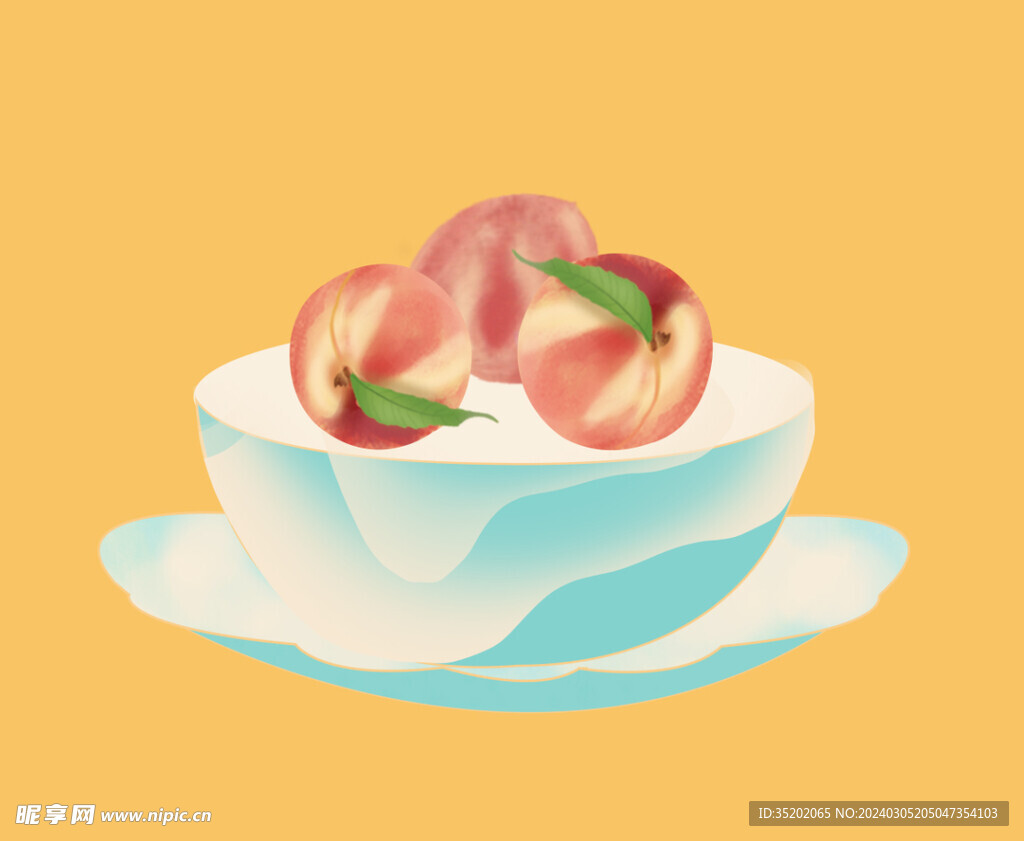 碗 茶杯 桃子