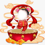 中国风男孩 宝宝宴 拍照牌 