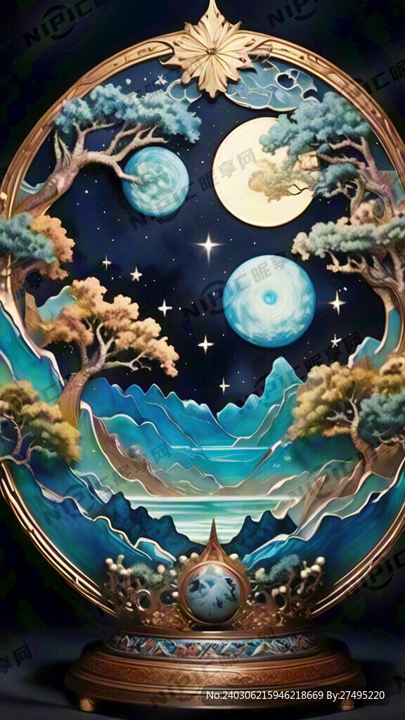 景泰蓝 星辰大海 华丽装饰