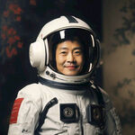 微笑的中国科学家机器人硬核宇航员头像 正视
带科技头盔