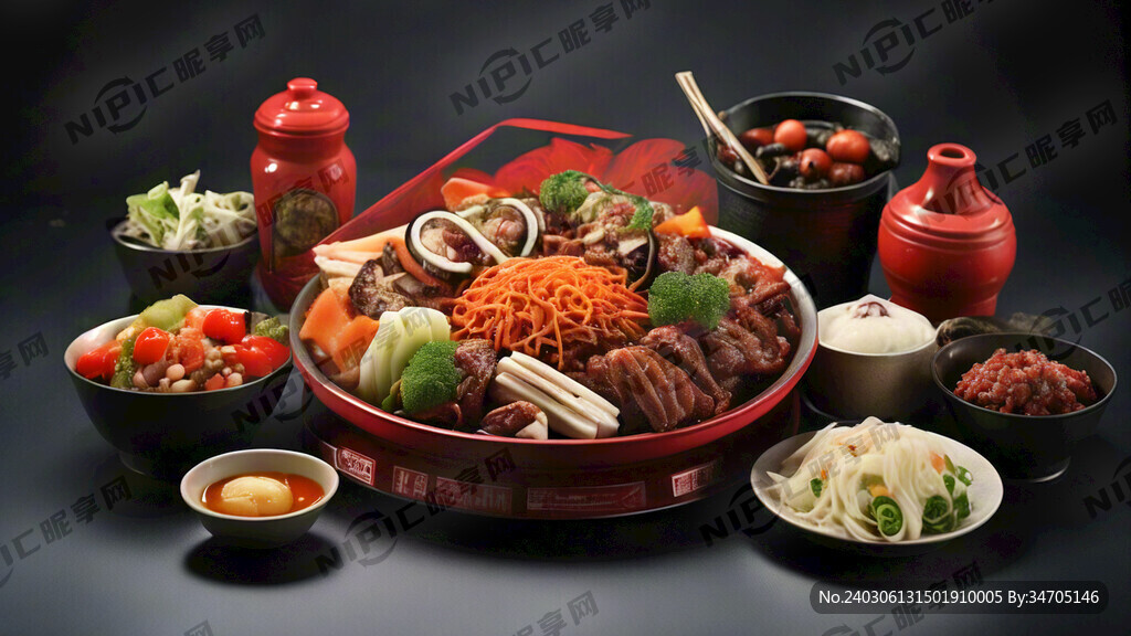 中餐红底门头