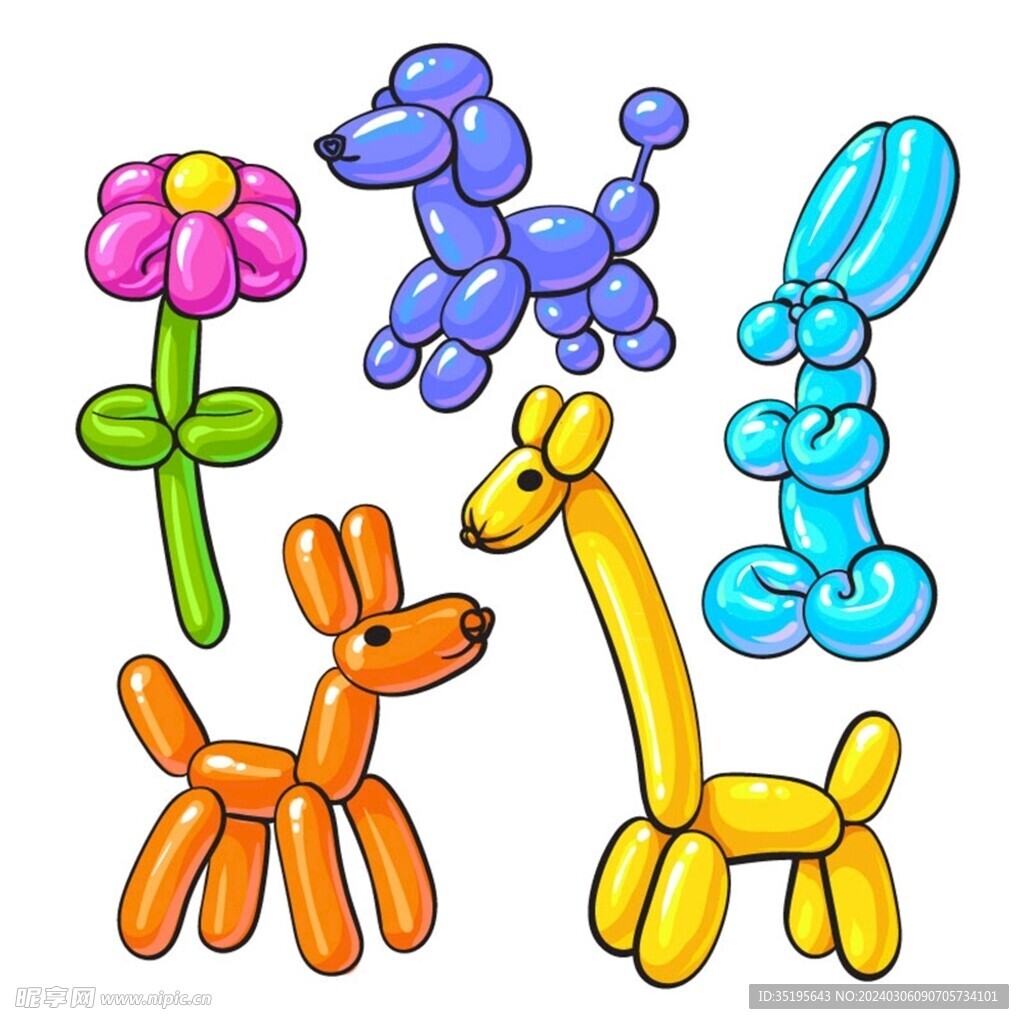 彩色气球动植物