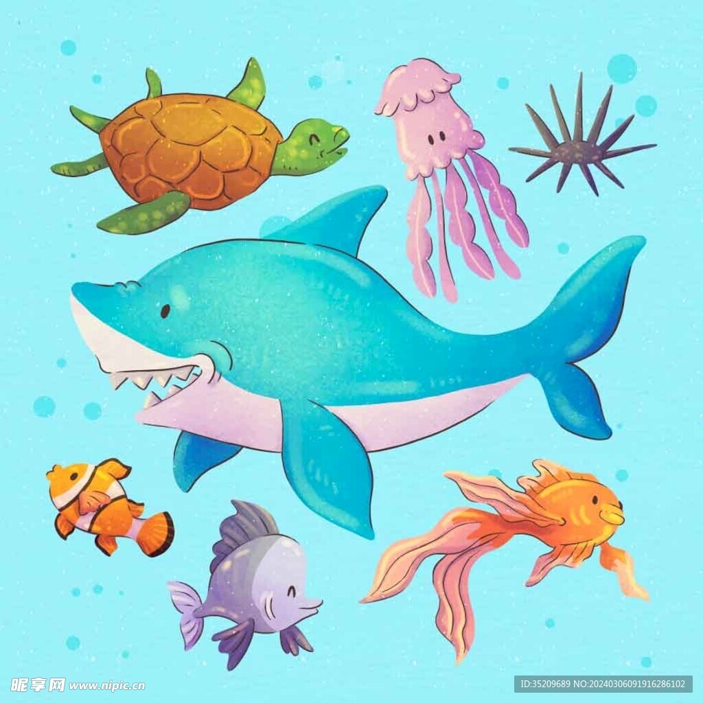 卡通海洋生物