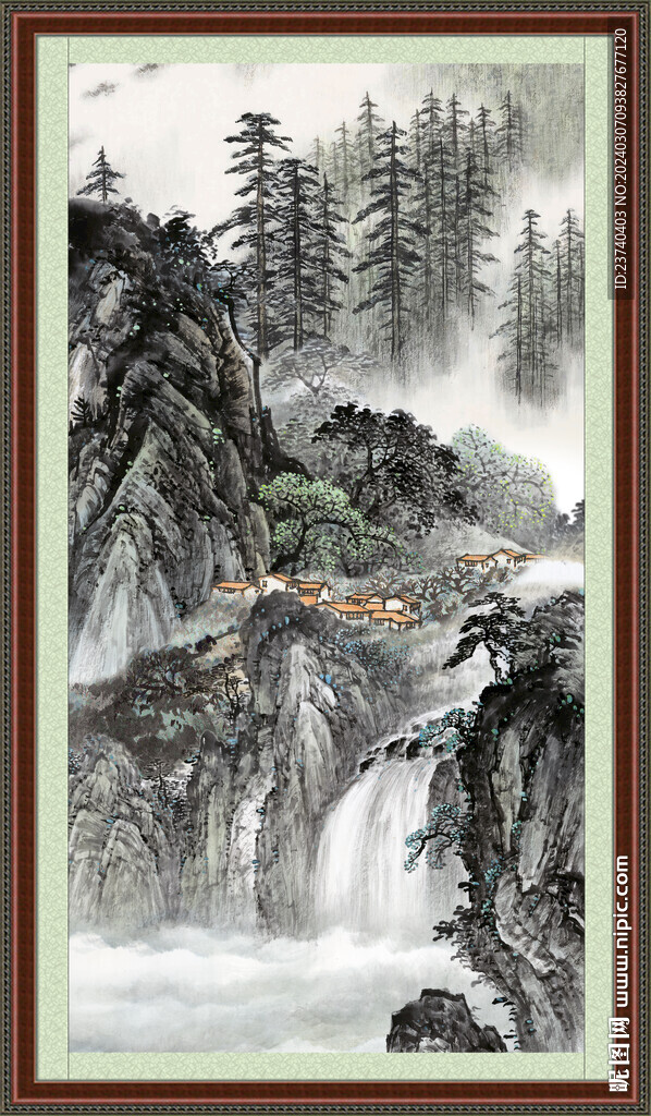 竖幅国画 