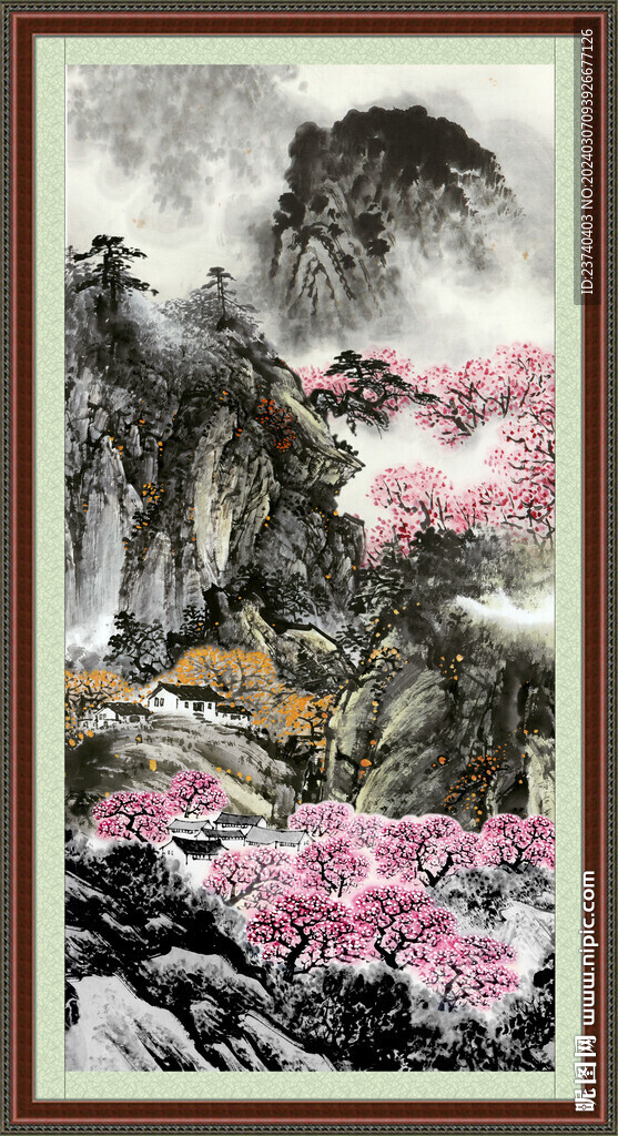竖幅国画 