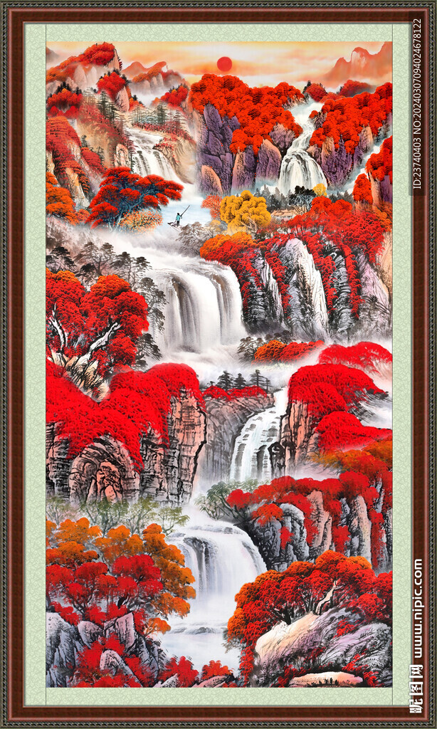 竖幅国画 