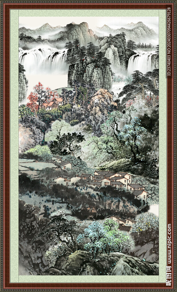 竖幅国画 