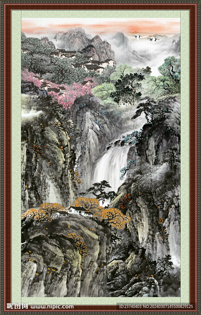 竖幅国画 