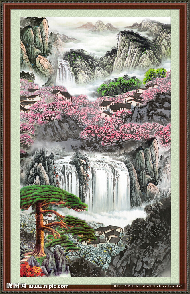 竖幅国画 