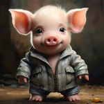 穿衣服可爱猪宝宝