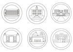 校园文化建筑徽标线稿