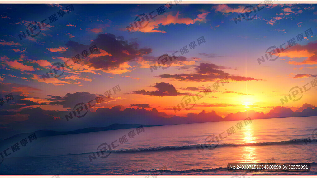 红日 朝霞 大海 气势磅礴