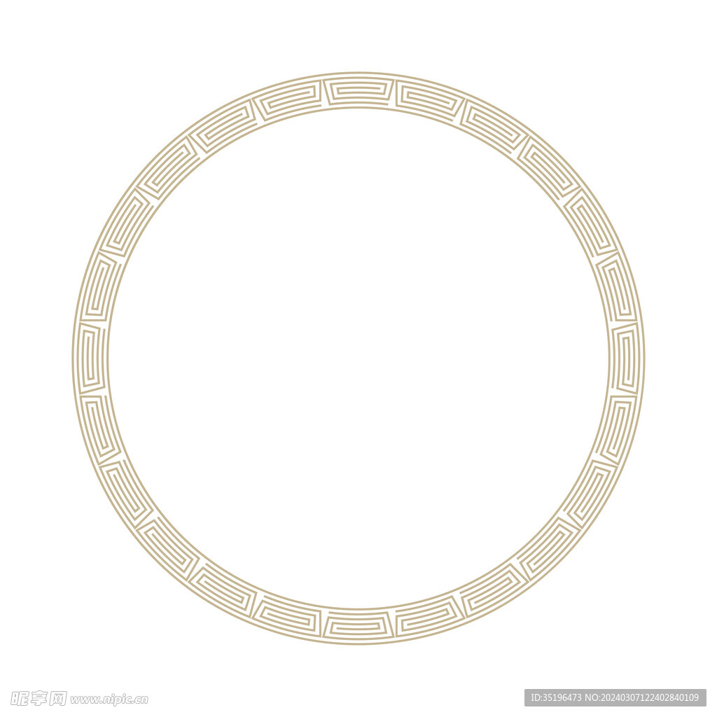 国风古式中式几何花纹圆环矢量图