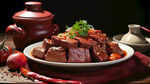 红色酱牛肉，大块牛肉粒