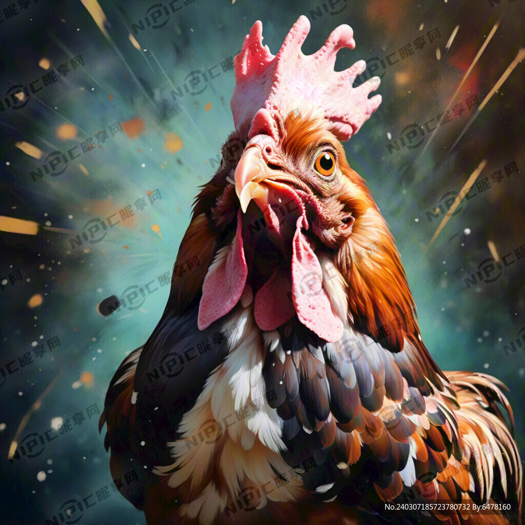 公鸡很开心的样子