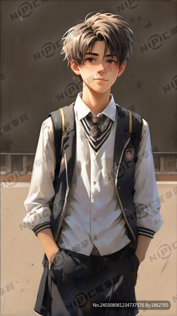 人物画 无需背景 中学生 男生