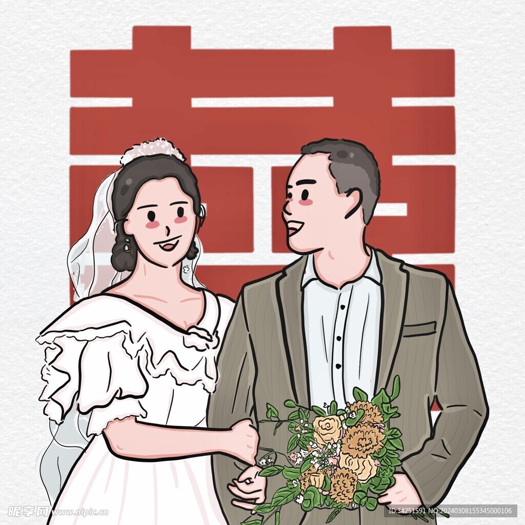 婚礼手绘