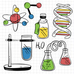 实验室科学教育概念插画