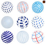 3D抽象立体球体