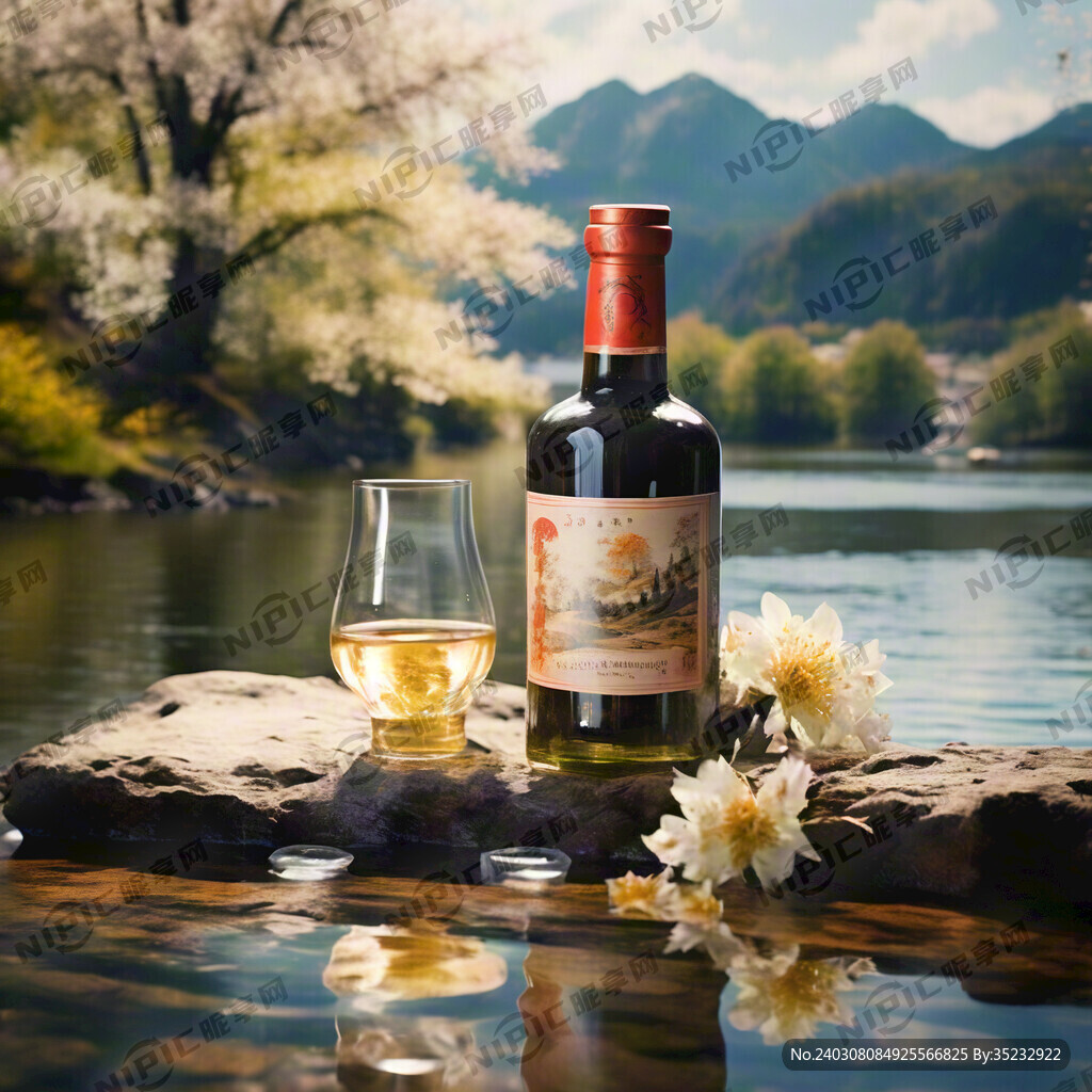 白酒 春日时节 山 水