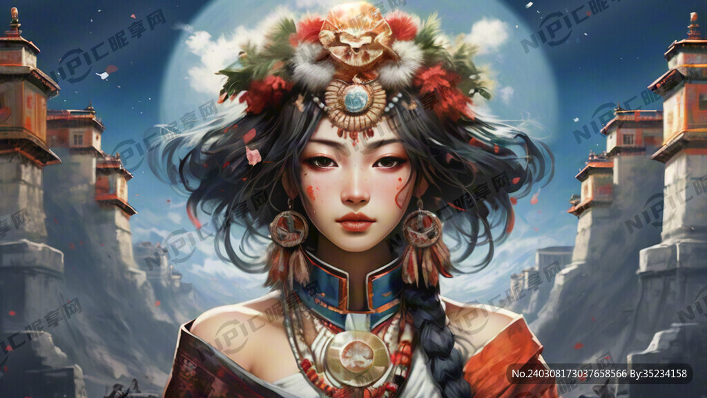 西藏元素三八妇女节