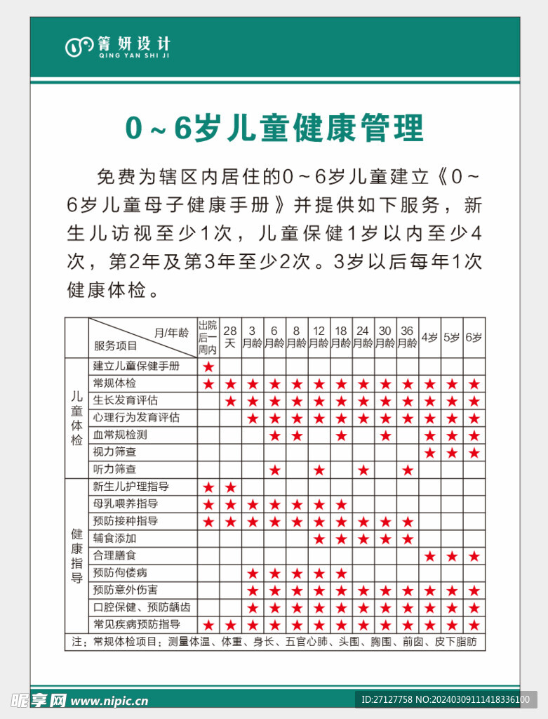 0～6岁儿童健康管理