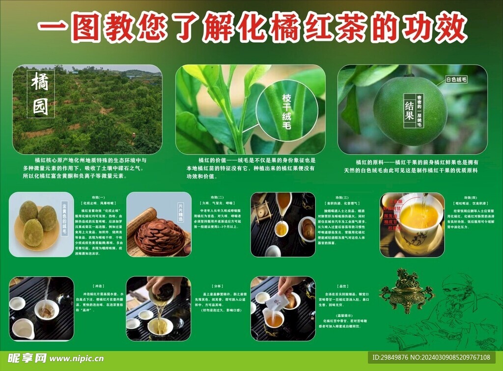 一图教您了解化橘红茶的功效