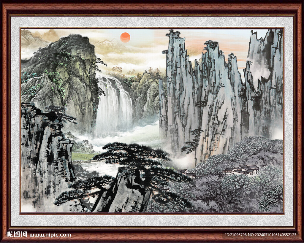 国画山水风景 