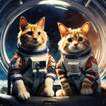 狸花猫宇航员和奶牛猫宇航员
