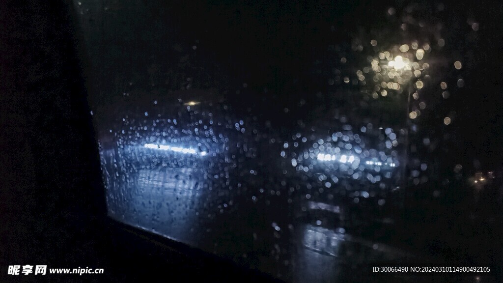 下雨天车窗外  