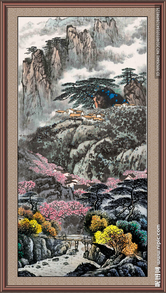 竖幅国画 