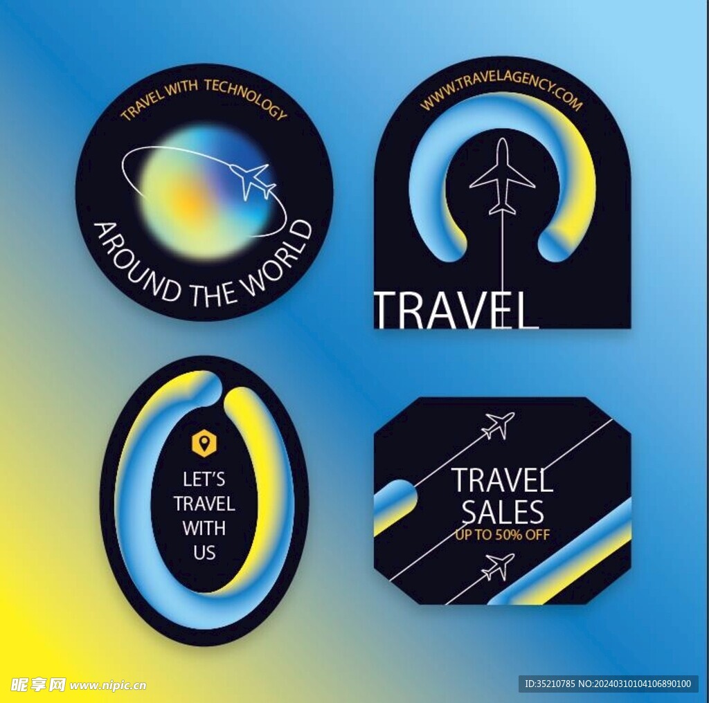 旅行社3D旅游标签