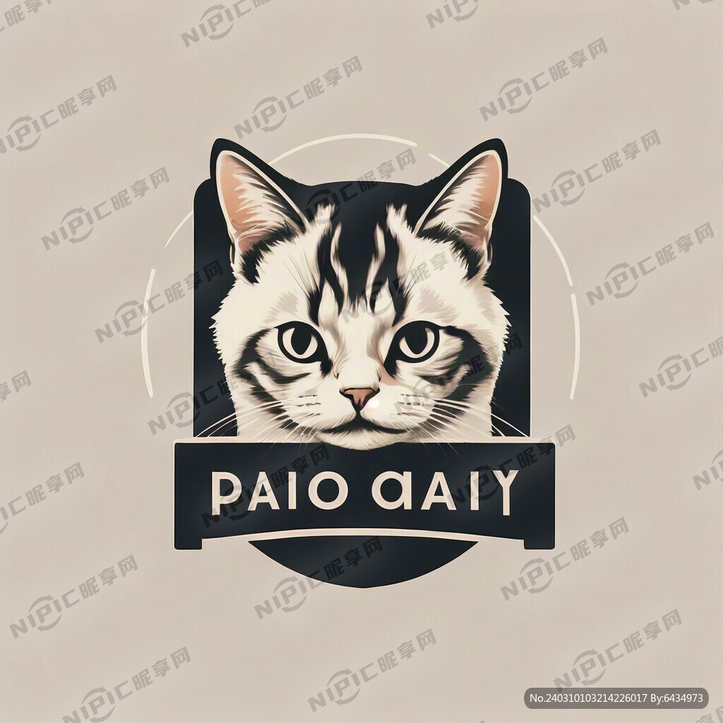 猫粮标志图形 简洁