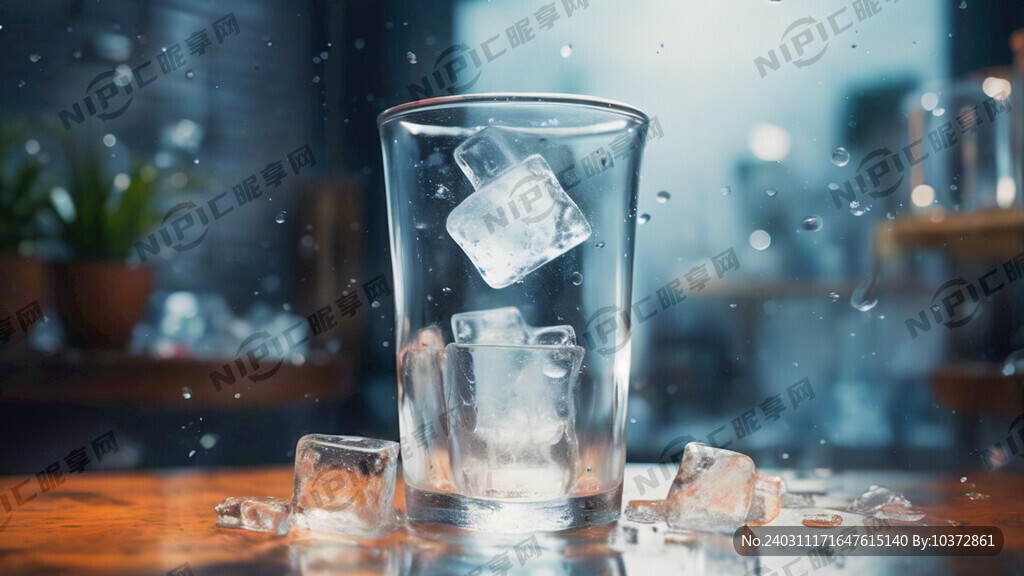要放在冰块中的水杯