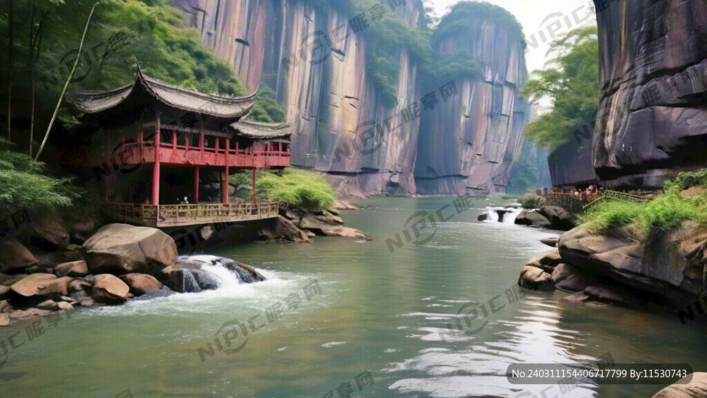 九曲溪 武夷山 玉女峰 大王峰