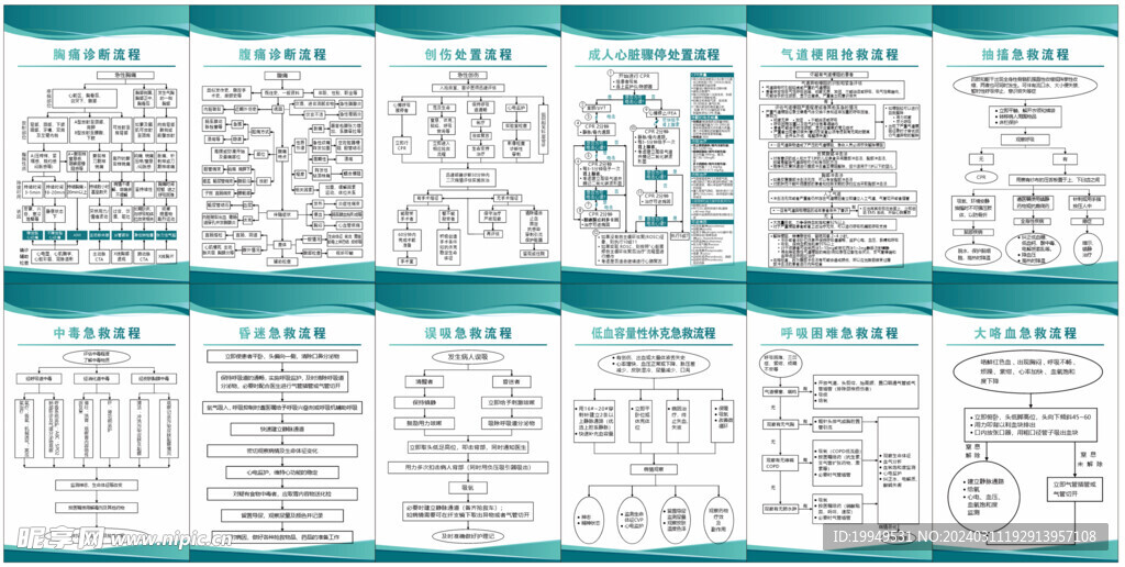 医生诊断流程处置抢救急救流程图