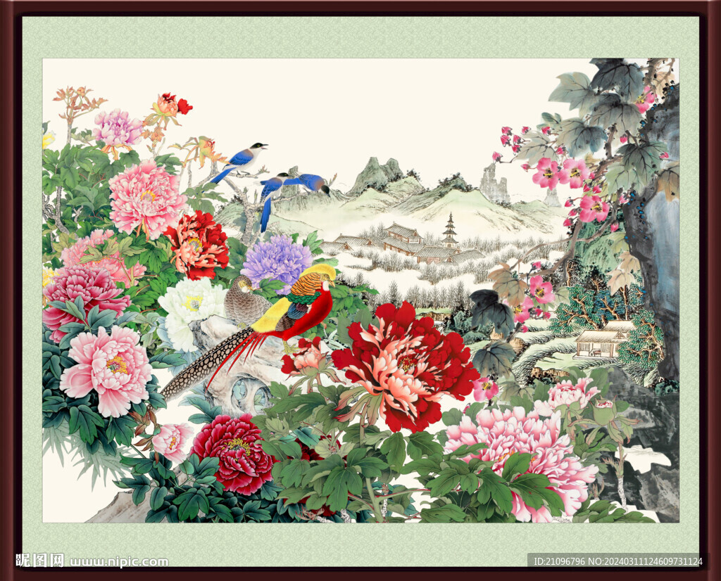 国画牡丹 