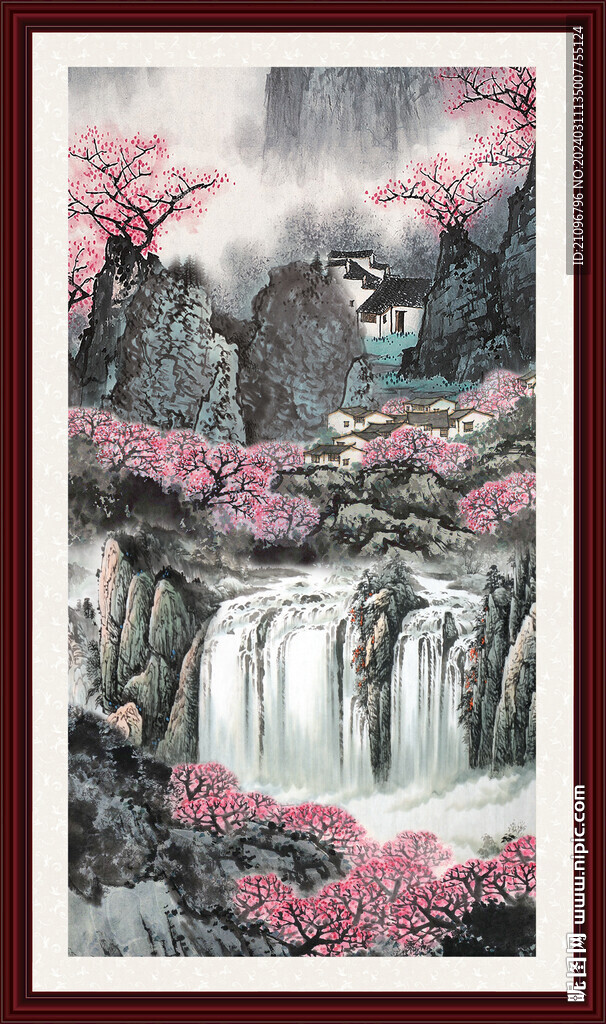 竖幅山水 