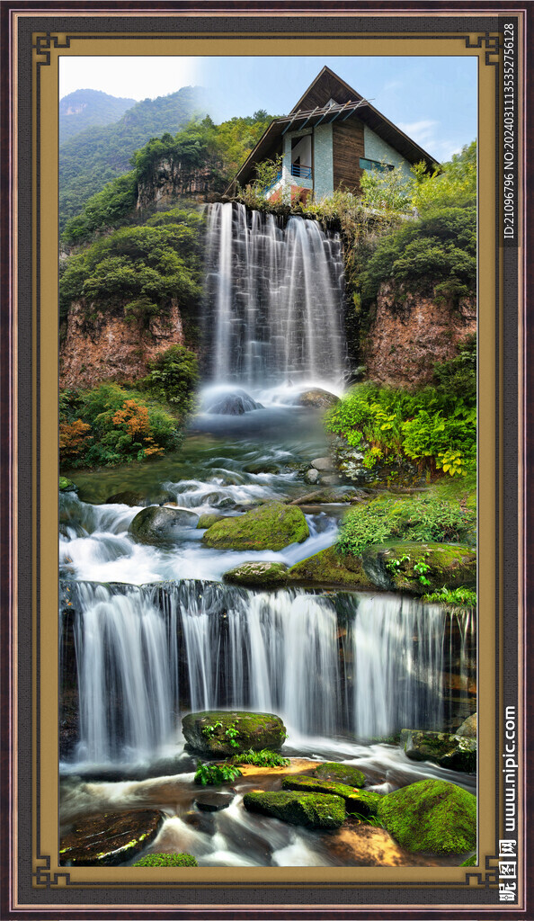 竖式山水画 
