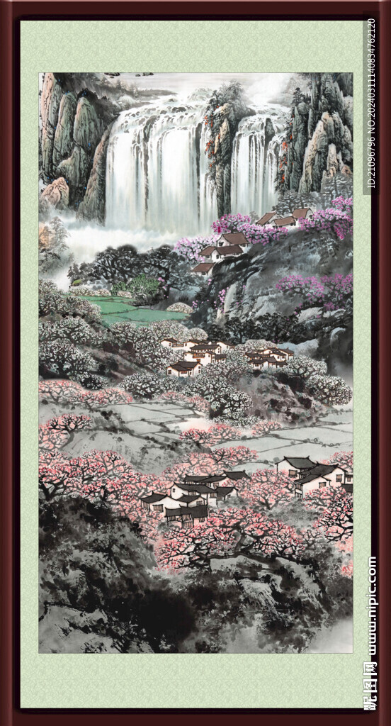 竖式山水画 