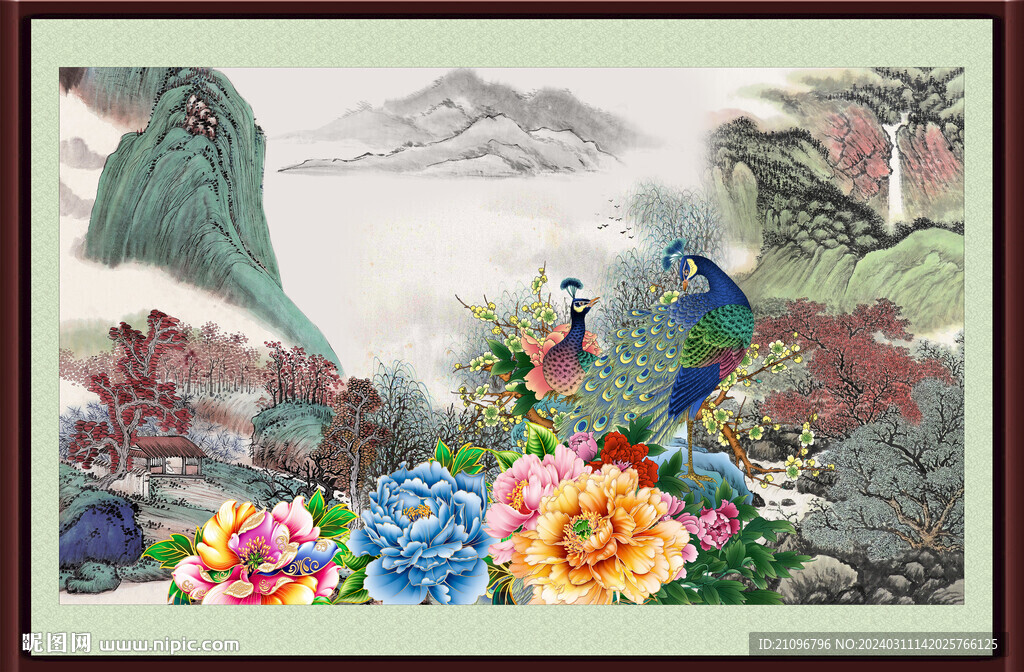 国画牡丹 
