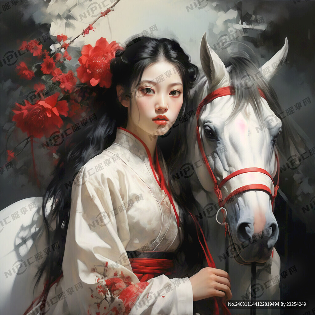 白马上乘的是个少女 白衫飘飘 