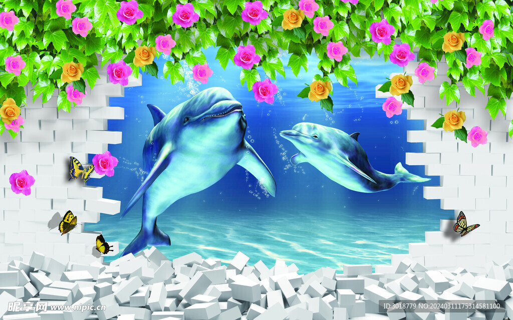 立体海豚