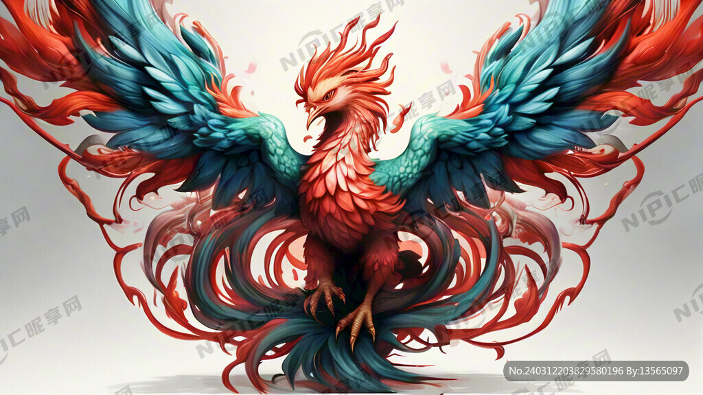 AI创作图居中火凤展翅nipic.com-昵图网